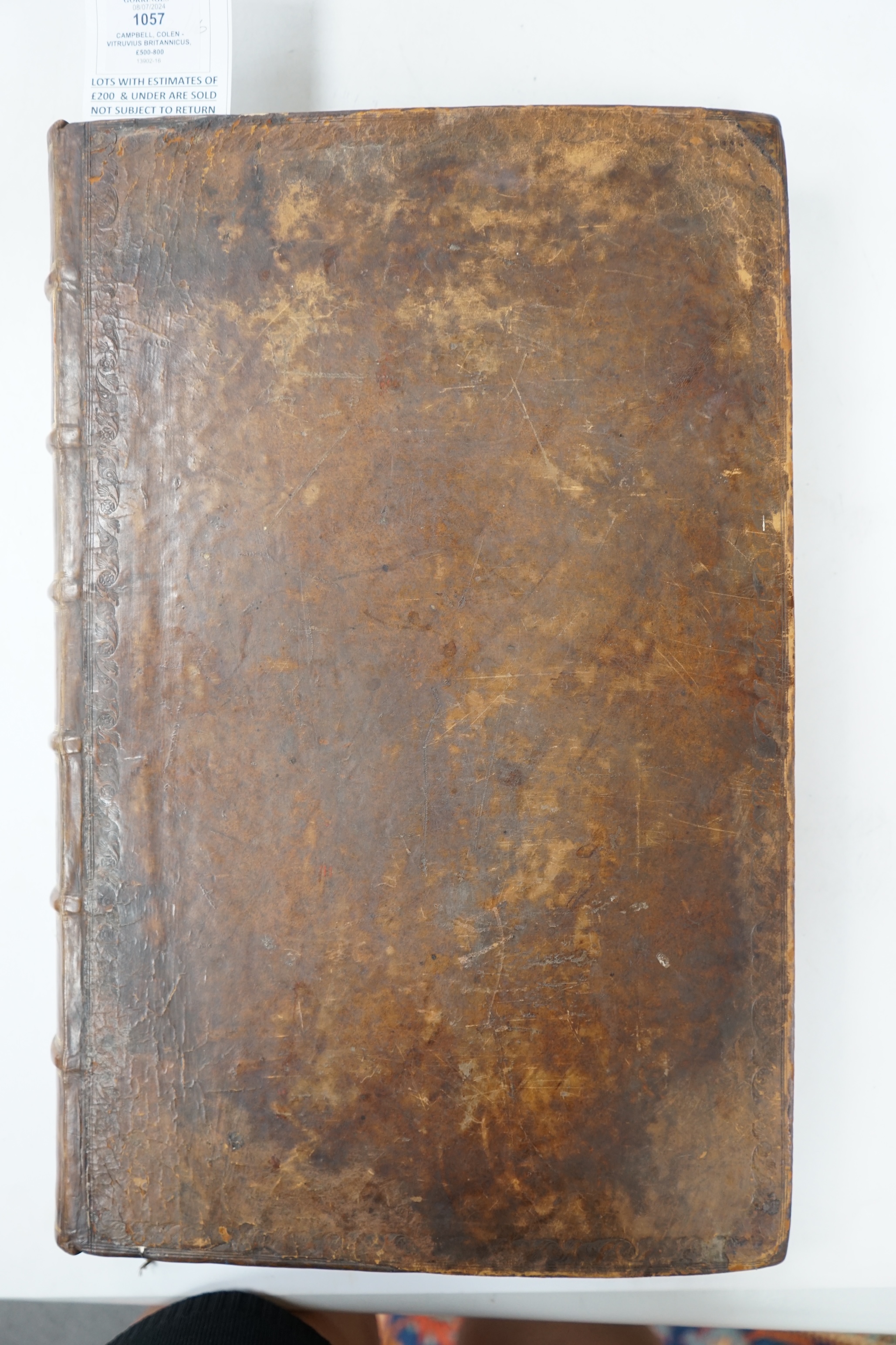 Campbell, Colen - Vitruvius Britannicus, or The British Architect, containing the Plans, Elevations and Sections of the Regular Buildings both Public and Private, vols 1 & 2 only, bound in 1, folio, calf rebacked, with e